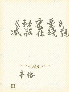《秘密爱》无删减版在线观看封面