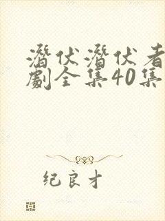 潜伏潜伏者电视剧全集40集免费观看