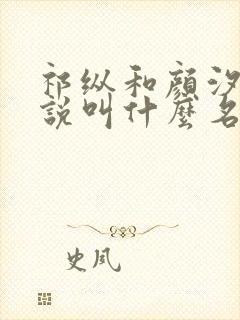 祁纵和颜汐的小说叫什么名字