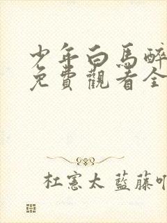 少年白马醉春风免费观看全集40集