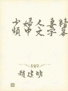 少妇人妻精彩视频中文字幕日韩精品