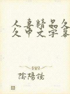 人妻精品久久久久中文字幕二区