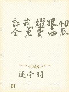 许我耀眼40集全免费西瓜播放