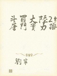 斗罗大陆2绝世唐门实力排行榜