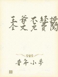 王爷不经撩小说全文免费阅读封面