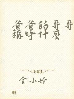 爸爸的哥哥应该称呼什么