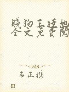 贱狗王晓旭小说全文免费阅读最新章