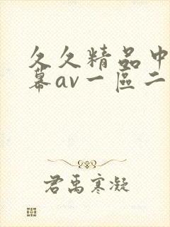 久久精品中文字幕av一区二区