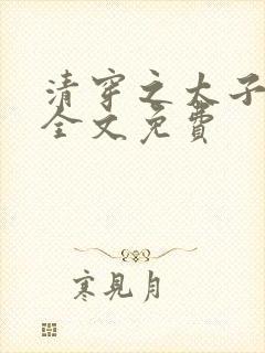 清穿之太子娇妃全文免费