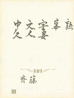 中文字幕熟妇久久人妻