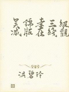 吴锦孝三级无删减版在线观看封面