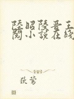 陆昭陵晋王周时阅小说在线阅读封面