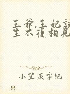 王爷,王妃说此生不复相见大结局