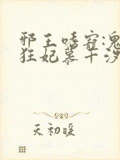 邪王嗜宠:鬼医狂妃慕千汐九夜