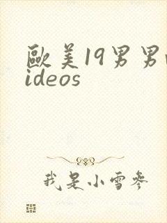 欧美19男男videos