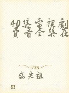 40集电视剧免费看全集在线观