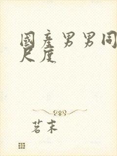 国产男男同性大尺度