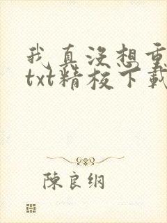 我真没想重生啊txt精校下载