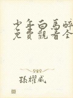 少年白马醉春风免费观看全集40集