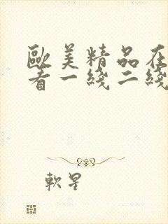 欧美精品在线观看一线二线三线