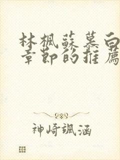 林枫苏慕白最新章节的推荐