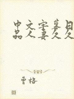 中文字幕日韩精品人妻久久久封面