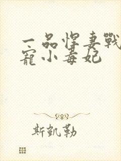 一品悍妻战王盛宠小毒妃