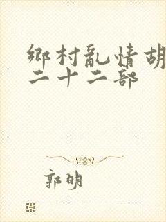 乡村乱情胡秀英二十二部封面