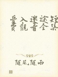 爱入迷途短剧免费观看全集完整版