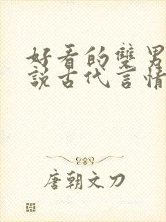 好看的双男主小说古代言情