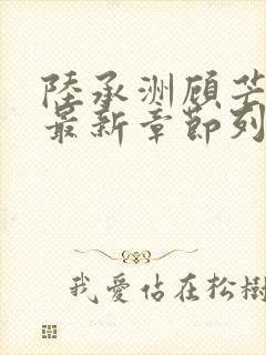 陆承洲顾芒小说最新章节列表