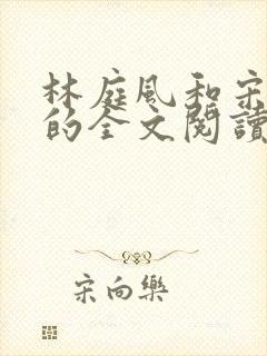 林庭风和宋言汐的全文阅读