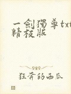 一剑独尊txt精校版