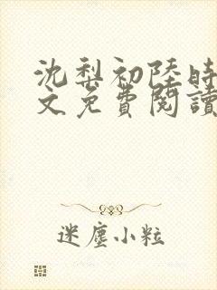 沈梨初陆时霁全文免费阅读最新章节