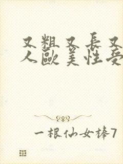 又粗又长又爽黑人欧美性受