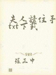 夫人请住手小说txt下载