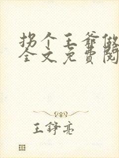 拐个王爷做夫君全文免费阅读