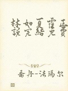 林如夏霍正霆小说完结免费阅读