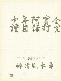 少年阿宾全文阅读目录打完