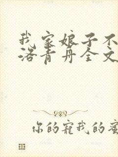 我家娘子不对劲洛青舟全文下载