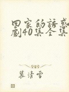 回家的诱惑电视剧40集全集免费封面