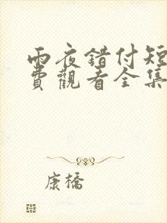 雨夜错付短剧免费观看全集在线