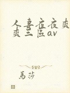 人妻夜夜爽天天爽三区av