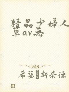 精品少妇人妻嫩草av无