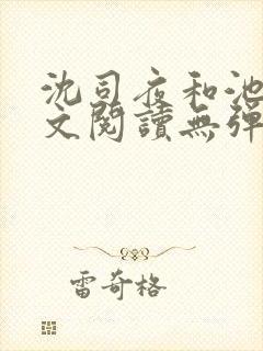 沈司夜和池茵全文阅读无弹窗笔趣阁