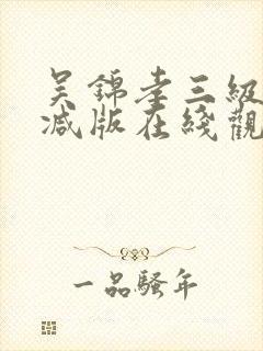 吴锦孝三级无删减版在线观看