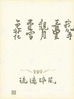 免费观看我在风花雪月里等你