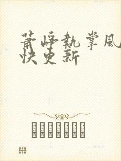 萧峥执掌风云最快更新