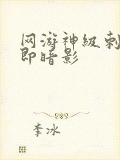 网游神级刺客我即暗影