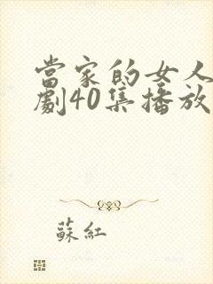 当家的女人电视剧40集播放封面